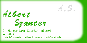 albert szanter business card